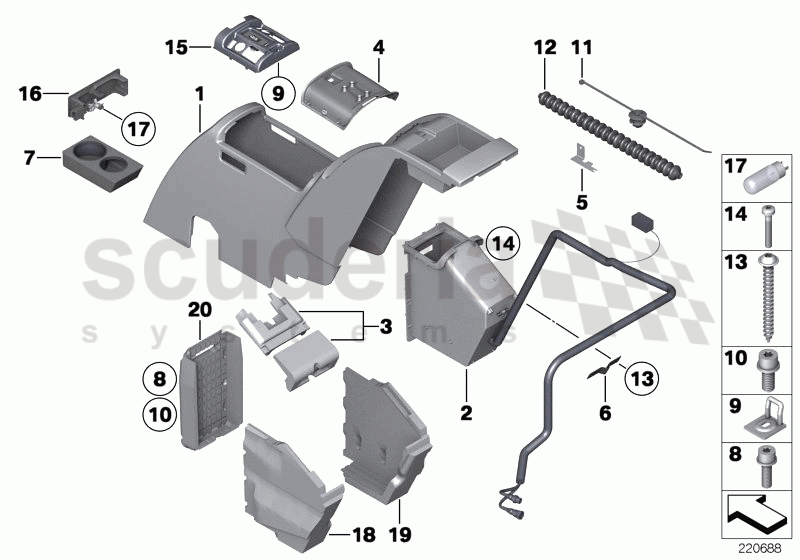 Fridge, centre console rear of Rolls Royce Rolls Royce Phantom Extended Wheelbase