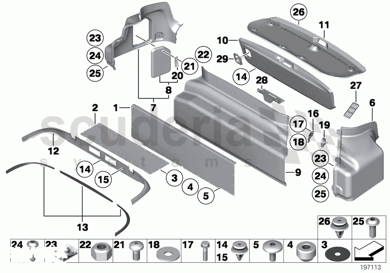 Trunk trim panel of Rolls Royce Rolls Royce Phantom Drophead Coupe