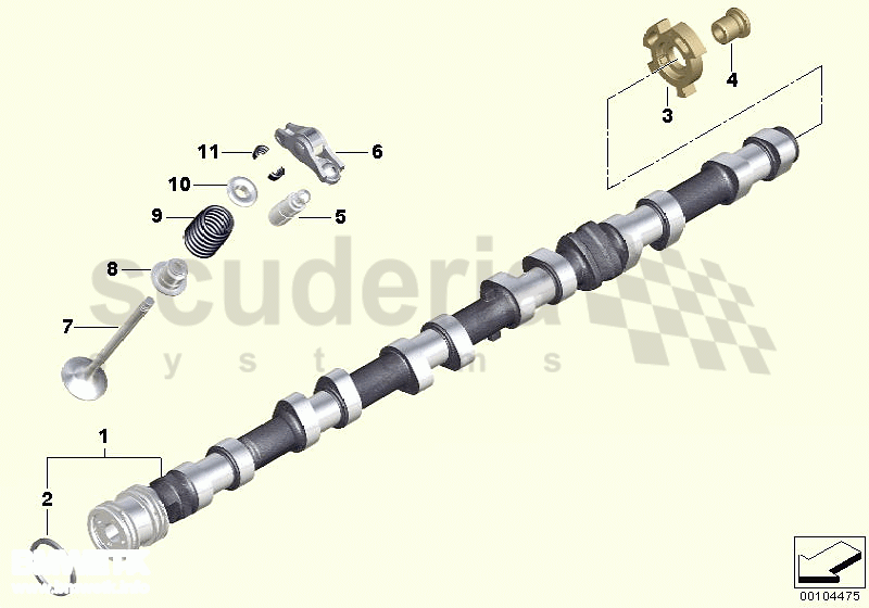 Valve timing gear, camshaft, outlet of Rolls Royce Rolls Royce Phantom Extended Wheelbase