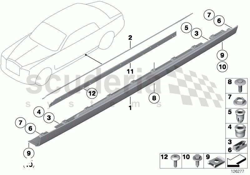 Cover, sill of Rolls Royce Rolls Royce Phantom Coupe