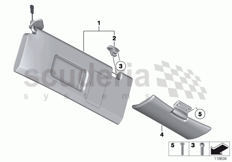 Sun visors of Rolls Royce Rolls Royce Phantom