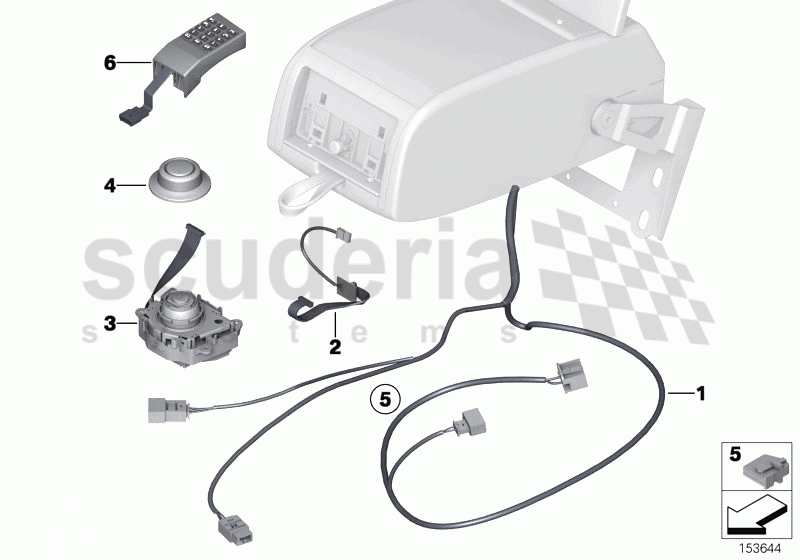 Wiring, centre armrest of Rolls Royce Rolls Royce Phantom Extended Wheelbase