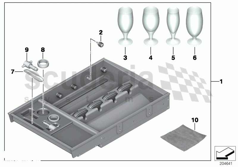 Glassware storage in boot of Rolls Royce Rolls Royce Phantom Coupe