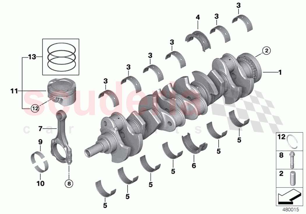 Crankshaft connecting rod piston of Rolls Royce Rolls Royce Cullinan RR31(2017-2023)