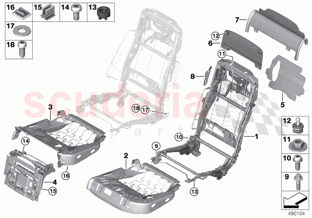 Seat rear seat frame comfort seat of Rolls Royce Rolls Royce Cullinan RR31(2017-2023)