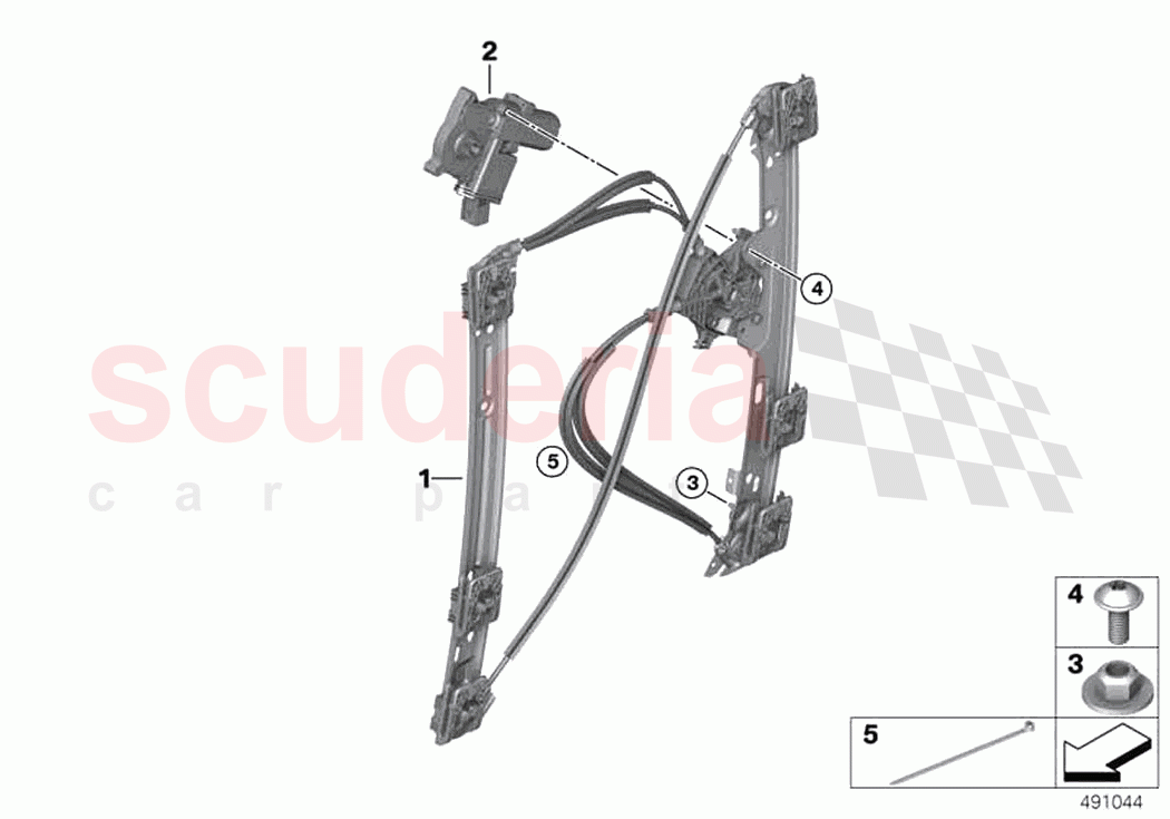 Door window lifting mechanism rear of Rolls Royce Rolls Royce Cullinan RR31(2017-2023)
