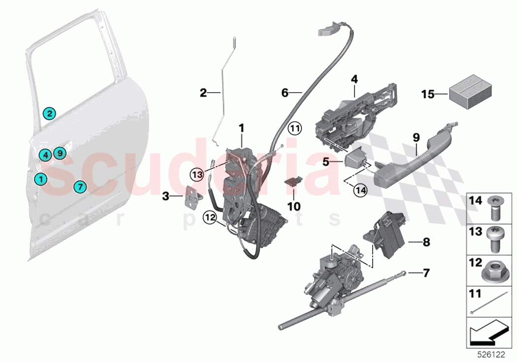 Locking system door rear of Rolls Royce Rolls Royce Cullinan RR31(2017-2023)