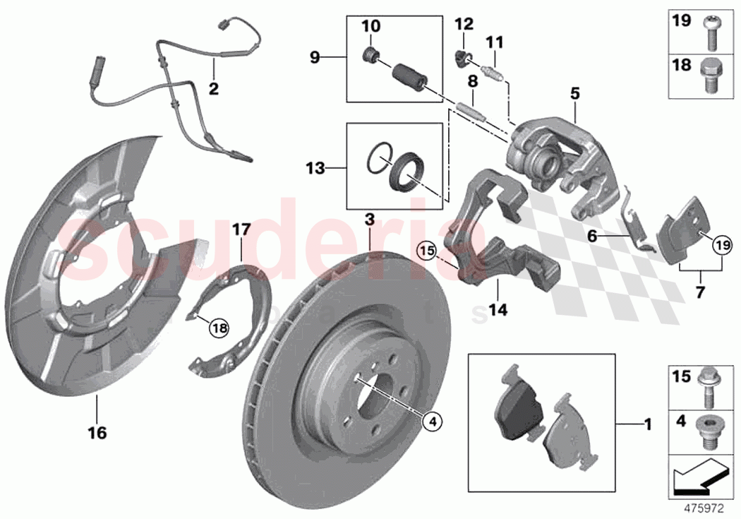 Rear wheel brake brake pad sensor of Rolls Royce Rolls Royce Dawn RR6(2017-2023)