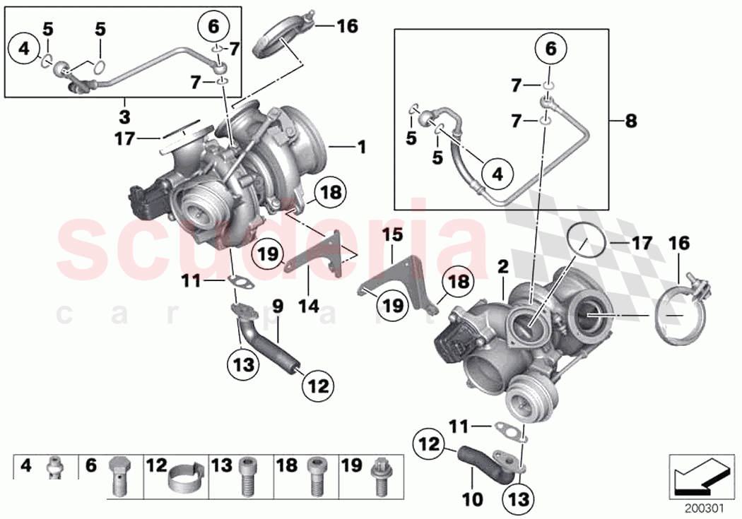Exhaust turbocharger with lubrication of Rolls Royce Rolls Royce Dawn RR6(2017-2023)