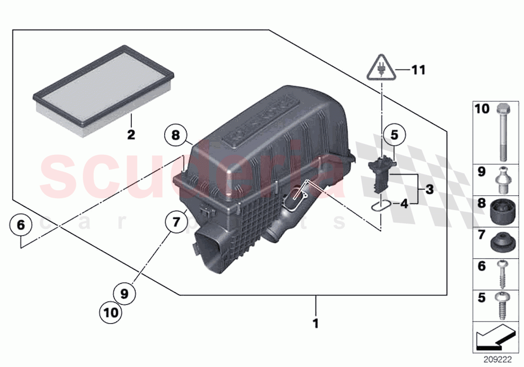 Intake silencer Filter cartridge HFM of Rolls Royce Rolls Royce Dawn RR6(2017-2023)