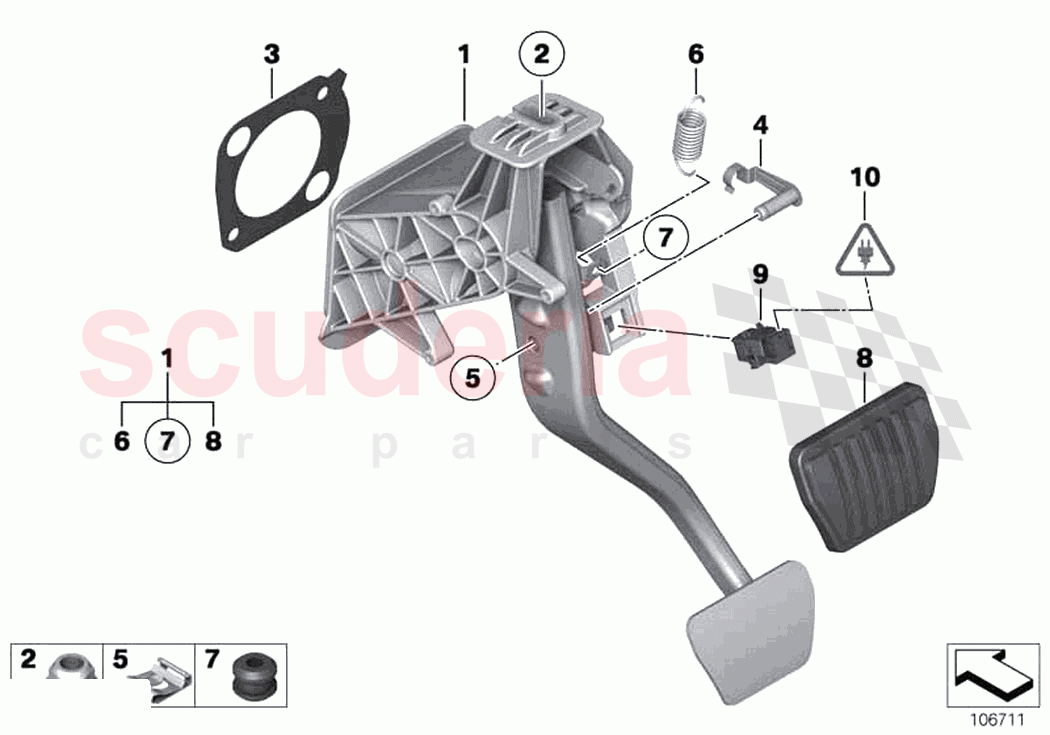 Pedals supporting bracket brake pedal of Rolls Royce Rolls Royce Dawn RR6(2017-2023)