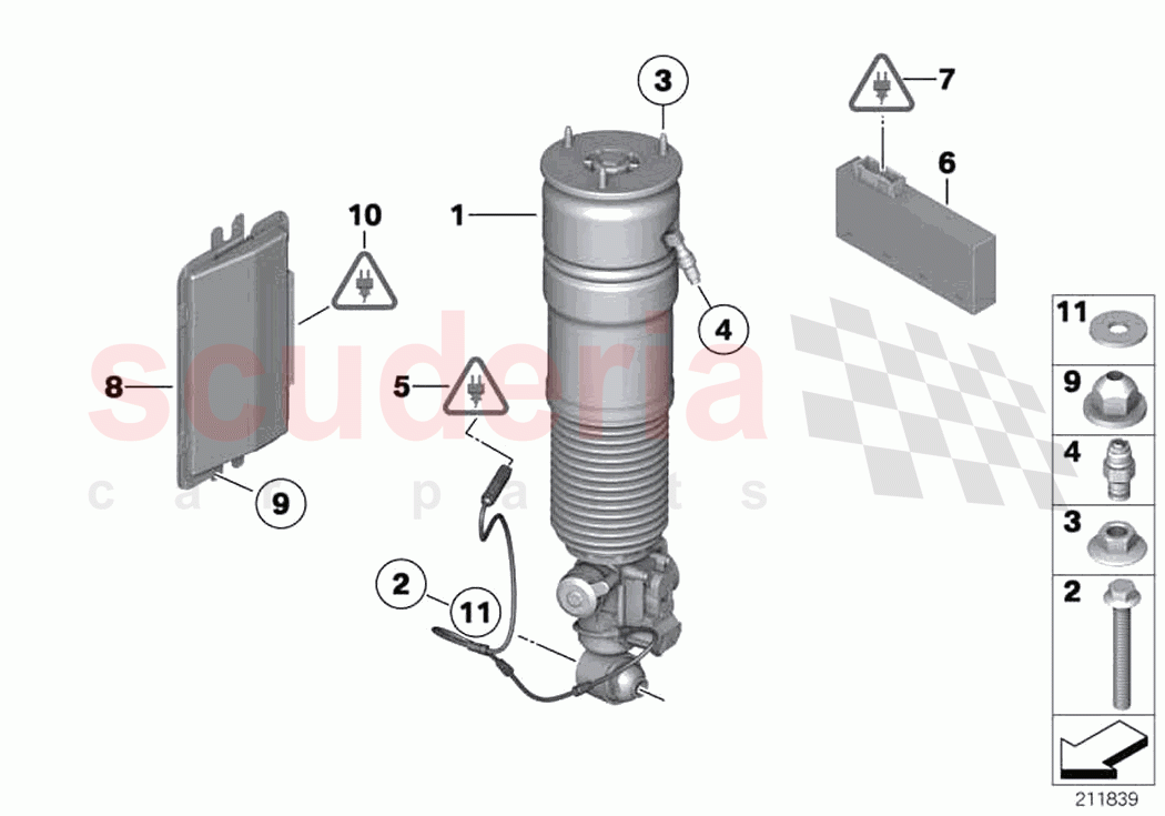 Air spring strut rear control units of Rolls Royce Rolls Royce Dawn RR6(2017-2023)