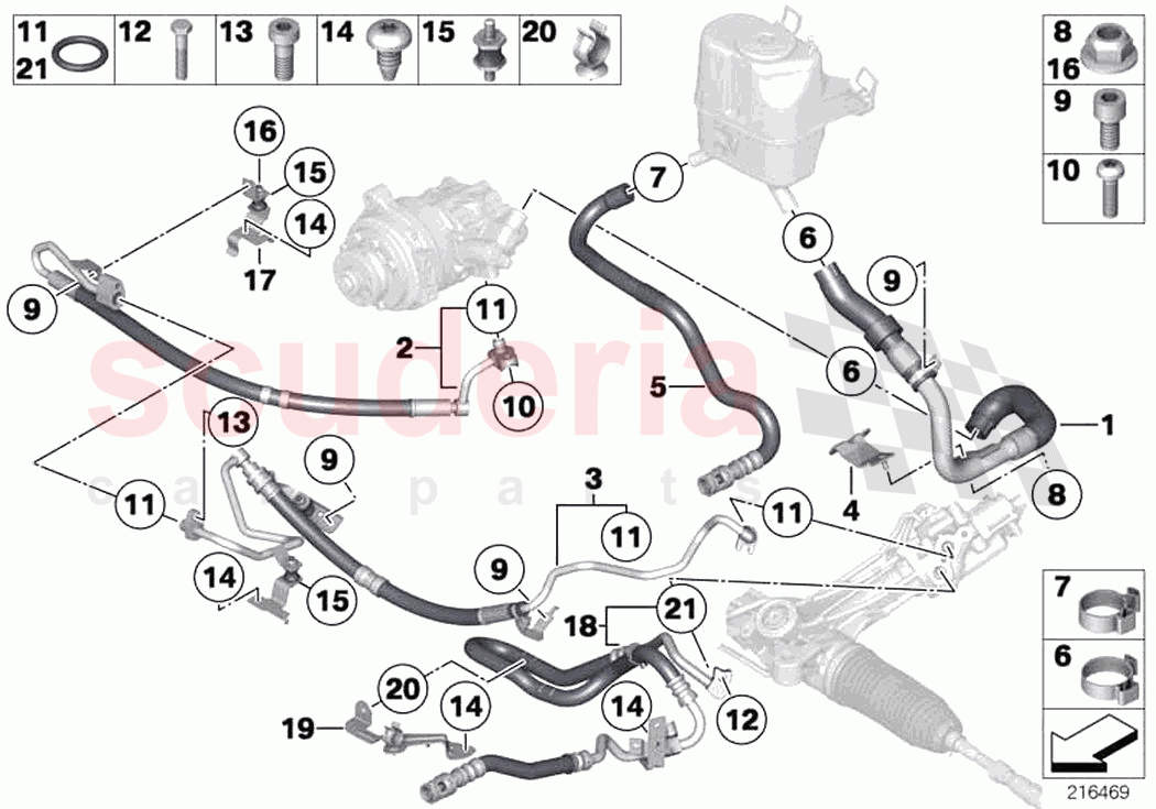 Hydro steering oil pipes of Rolls Royce Rolls Royce Dawn RR6(2017-2023)