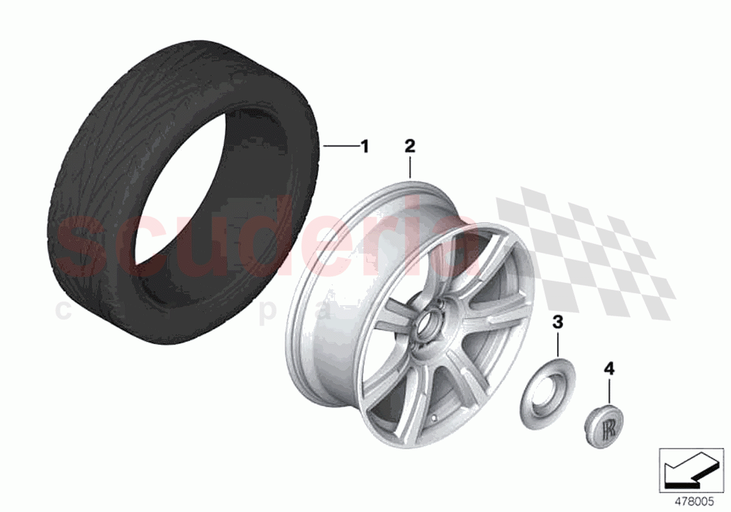 Light alloy wheel styling 603 of Rolls Royce Rolls Royce Dawn RR6(2017-2023)