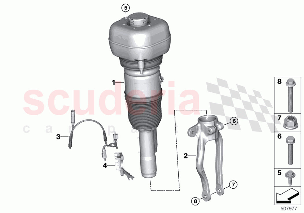 Air spring strut front of Rolls Royce Rolls Royce Ghost Extended RR22(2019-2023)
