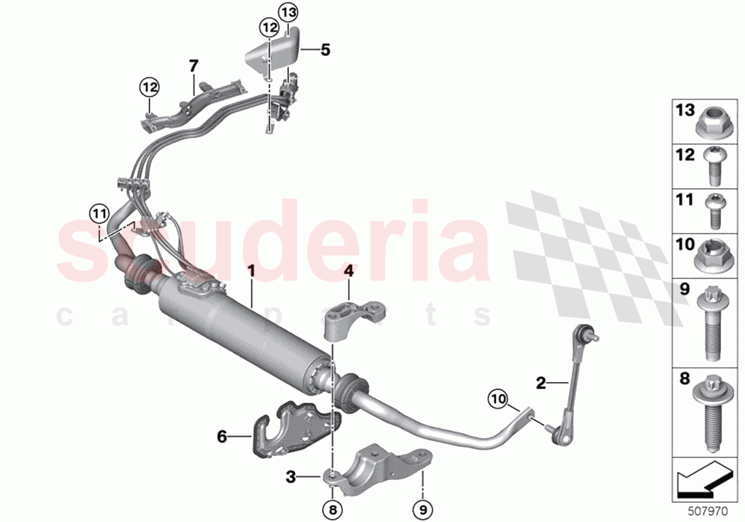Anti roll bar front Dynamic Drive AWD of Rolls Royce Rolls Royce Ghost Extended RR22(2019-2023)