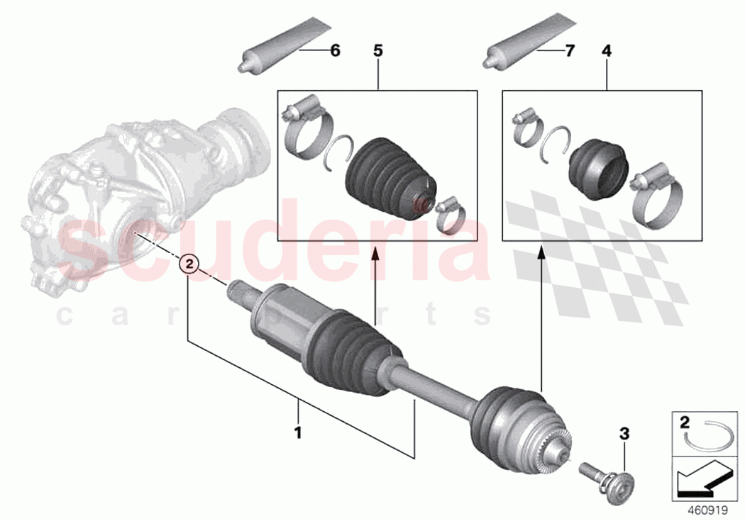 Output shaft front left all wheel of Rolls Royce Rolls Royce Ghost Extended RR22(2019-2023)