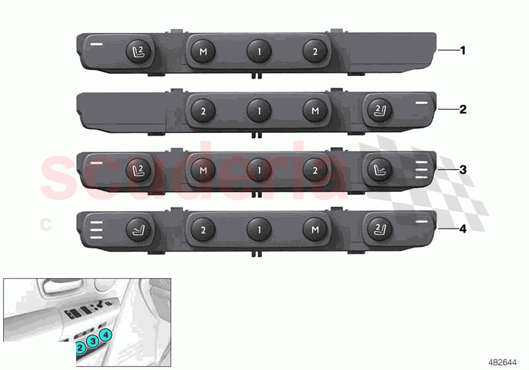 Seat functions driver s side of Rolls Royce Rolls Royce Ghost Extended RR22(2019-2023)