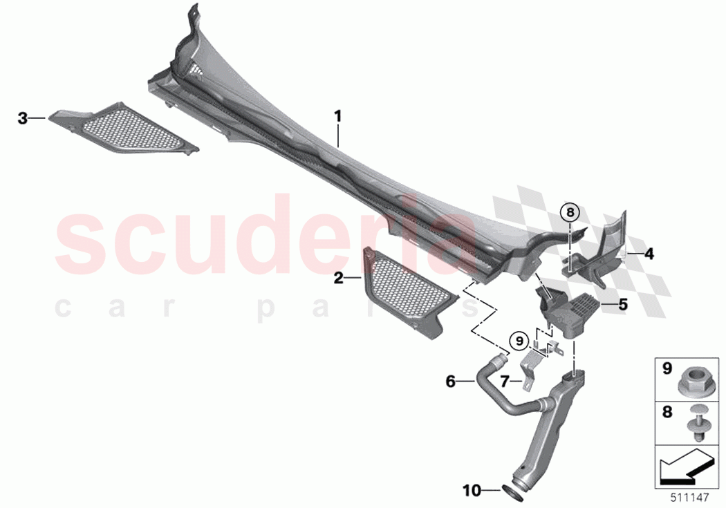 Trim panel cowl panel exterior of Rolls Royce Rolls Royce Ghost Extended RR22(2019-2023)