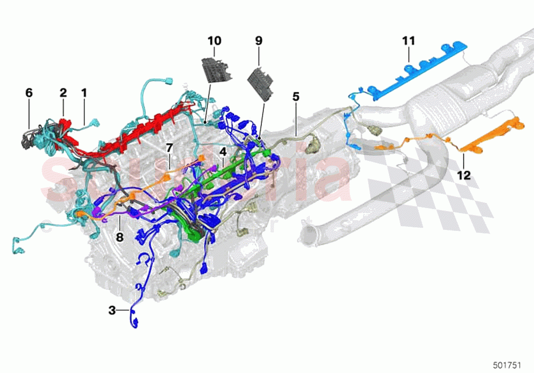 Engine wiring harness of Rolls Royce Rolls Royce Ghost RR21(2019-2023)