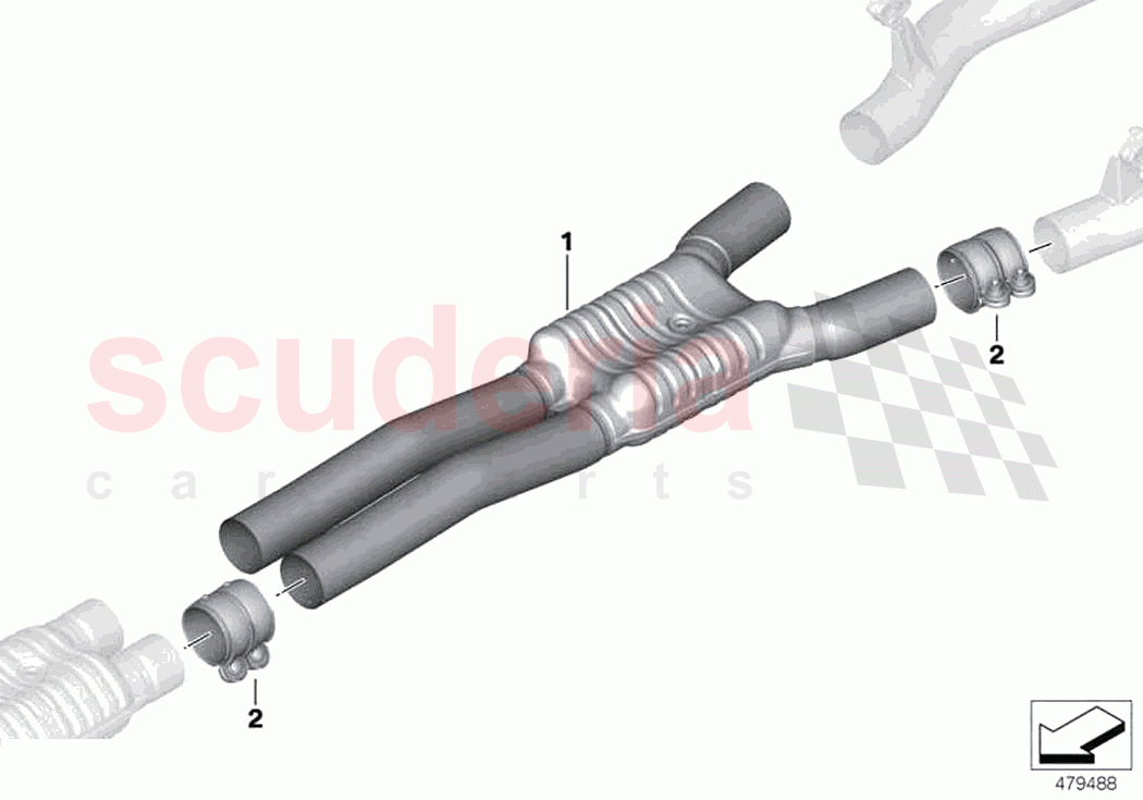 Centre muffler of Rolls Royce Rolls Royce Ghost RR21(2019-2023)