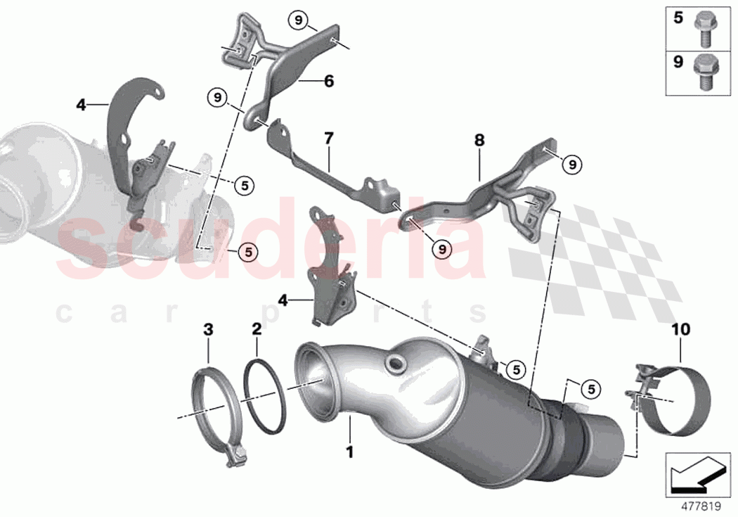 Engine compartment catalytic converter of Rolls Royce Rolls Royce Ghost RR21(2019-2023)