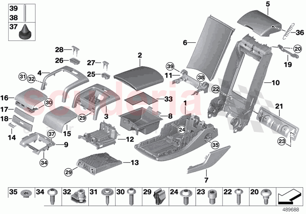 Seat rear centre armrest multifunct of Rolls Royce Rolls Royce Ghost RR21(2019-2023)