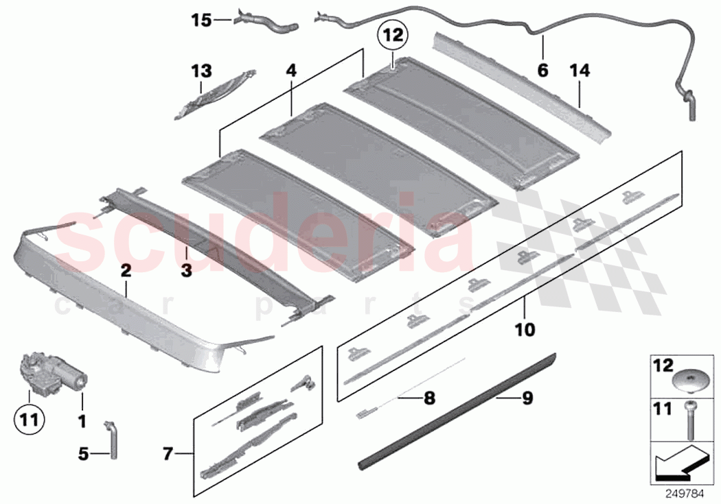 Panorama glass roof mounting parts of Rolls Royce Rolls Royce Ghost RR21(2019-2023)