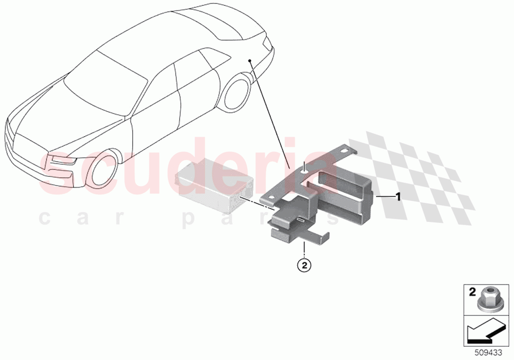 Holder light module Spirit of Ecstasy of Rolls Royce Rolls Royce Ghost RR21(2019-2023)
