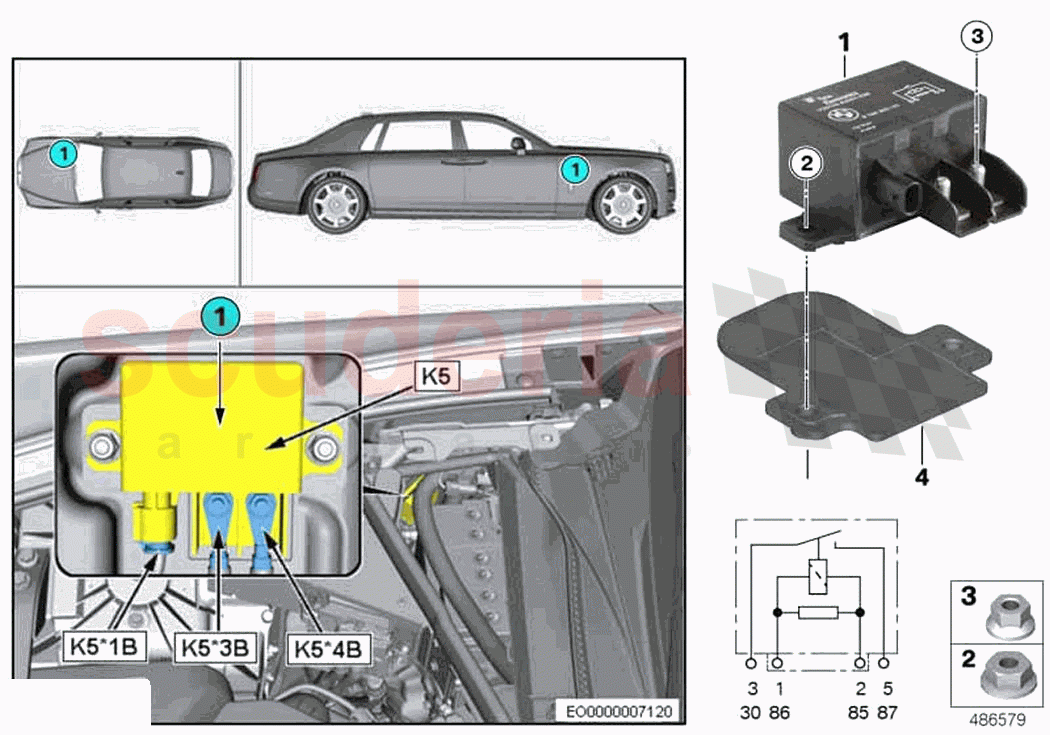Relay electric fan 800 1000W K5 of Rolls Royce Rolls Royce Ghost RR21(2019-2023)