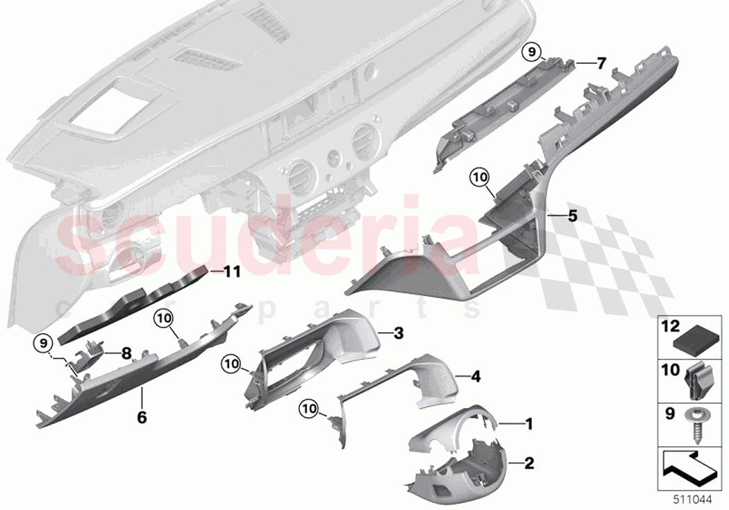 Instrument panel bottom section of Rolls Royce Rolls Royce Ghost RR21(2019-2023)