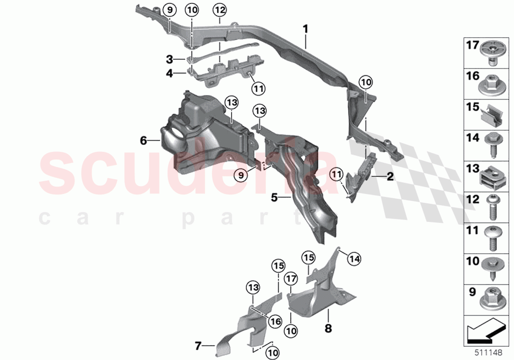 Mounting parts engine compartment of Rolls Royce Rolls Royce Ghost RR21(2019-2023)