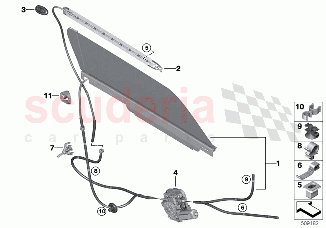 Roller sun visor rear door of Rolls Royce Rolls Royce Ghost RR21(2019-2023)