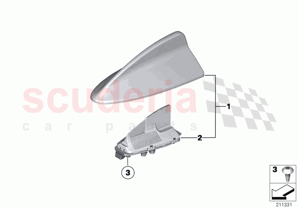 Single parts antenna of Rolls Royce Rolls Royce Ghost RR4(2017-2019)