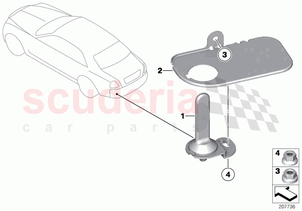 Single parts telephone aerial of Rolls Royce Rolls Royce Ghost RR4(2017-2019)