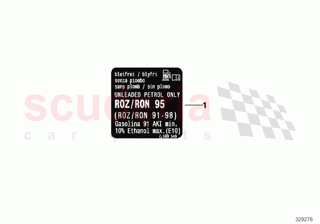 Information plate fuel of Rolls Royce Rolls Royce Ghost RR4(2017-2019)
