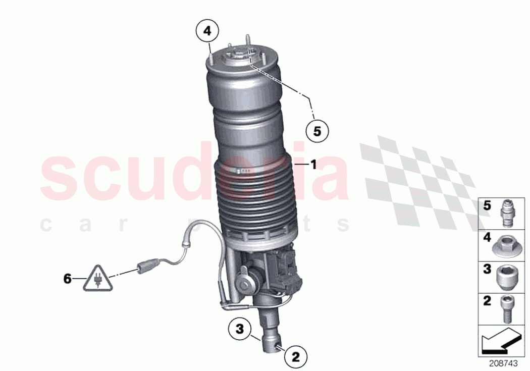 Air spring strut front of Rolls Royce Rolls Royce Ghost RR4(2017-2019)