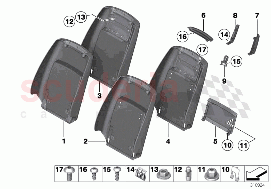 Seat front rear panel I of Rolls Royce Rolls Royce Ghost RR4(2017-2019)