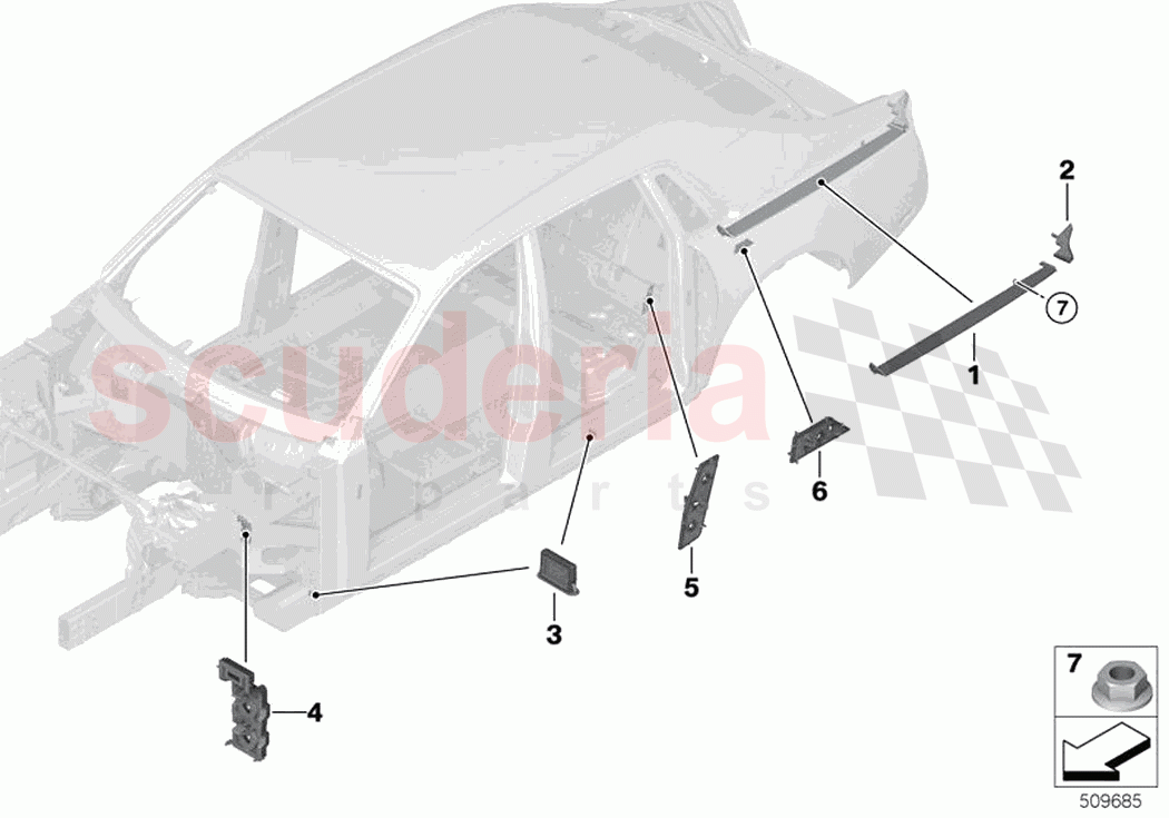 Cavity shielding side frame of Rolls Royce Rolls Royce Phantom Extended RR12(2017-2023)