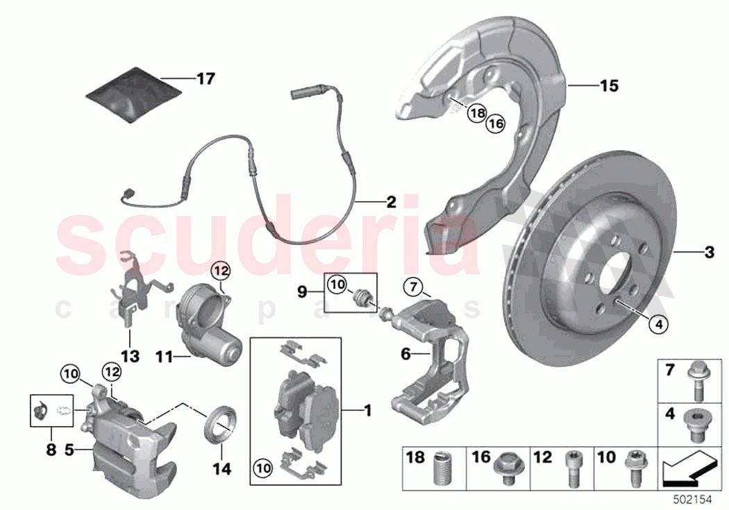 Rear wheel brake of Rolls Royce Rolls Royce Phantom Extended RR12(2017-2023)