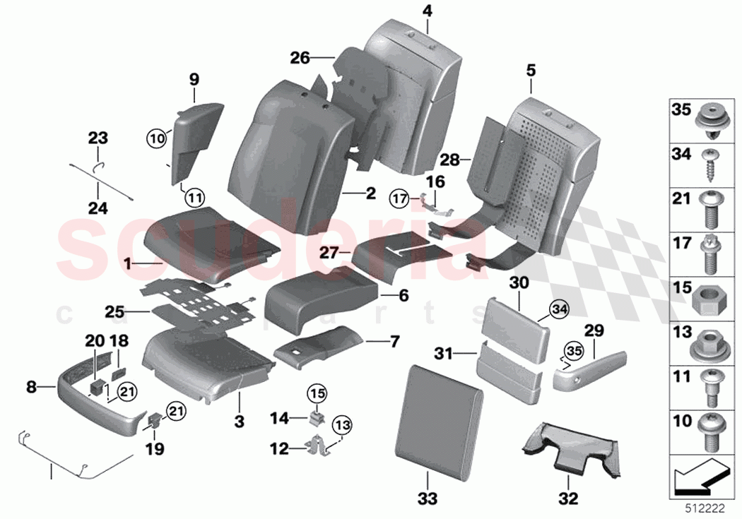 Seat rear cushion cover comfort seat of Rolls Royce Rolls Royce Phantom Extended RR12(2017-2023)