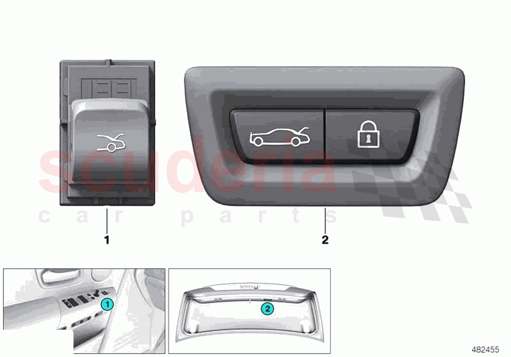 Switch rear lid Centerlock of Rolls Royce Rolls Royce Phantom Extended RR12(2017-2023)