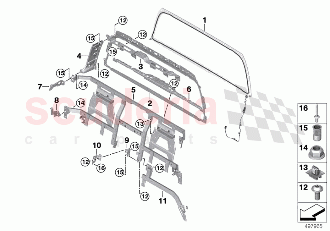 Partition wall bottons section of Rolls Royce Rolls Royce Phantom Extended RR12(2017-2023)