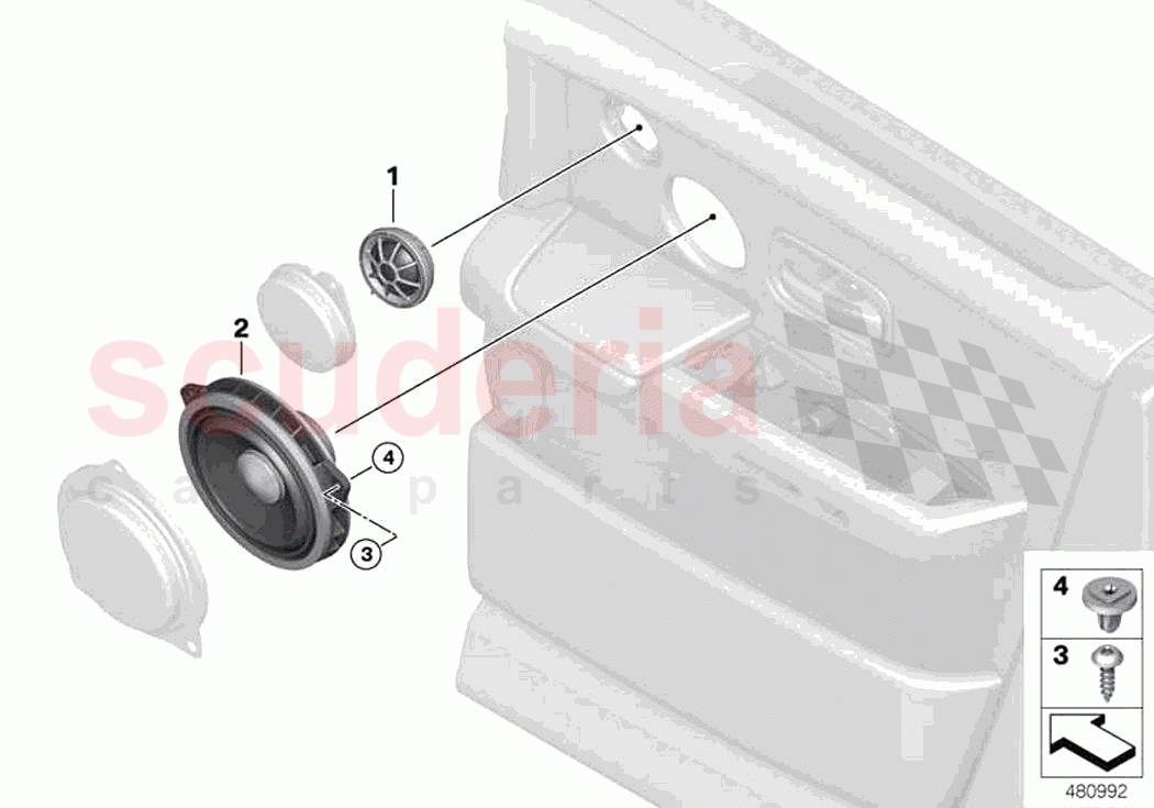 Single parts f rear door loudspeaker of Rolls Royce Rolls Royce Phantom RR11(2017-2023)