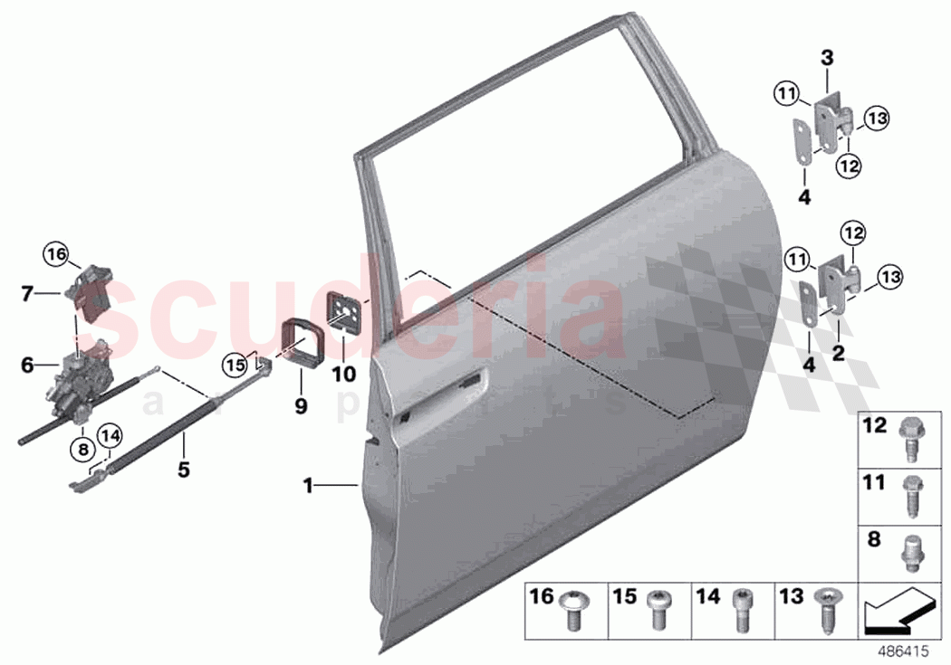 Rear door hinge door brake of Rolls Royce Rolls Royce Phantom RR11(2017-2023)