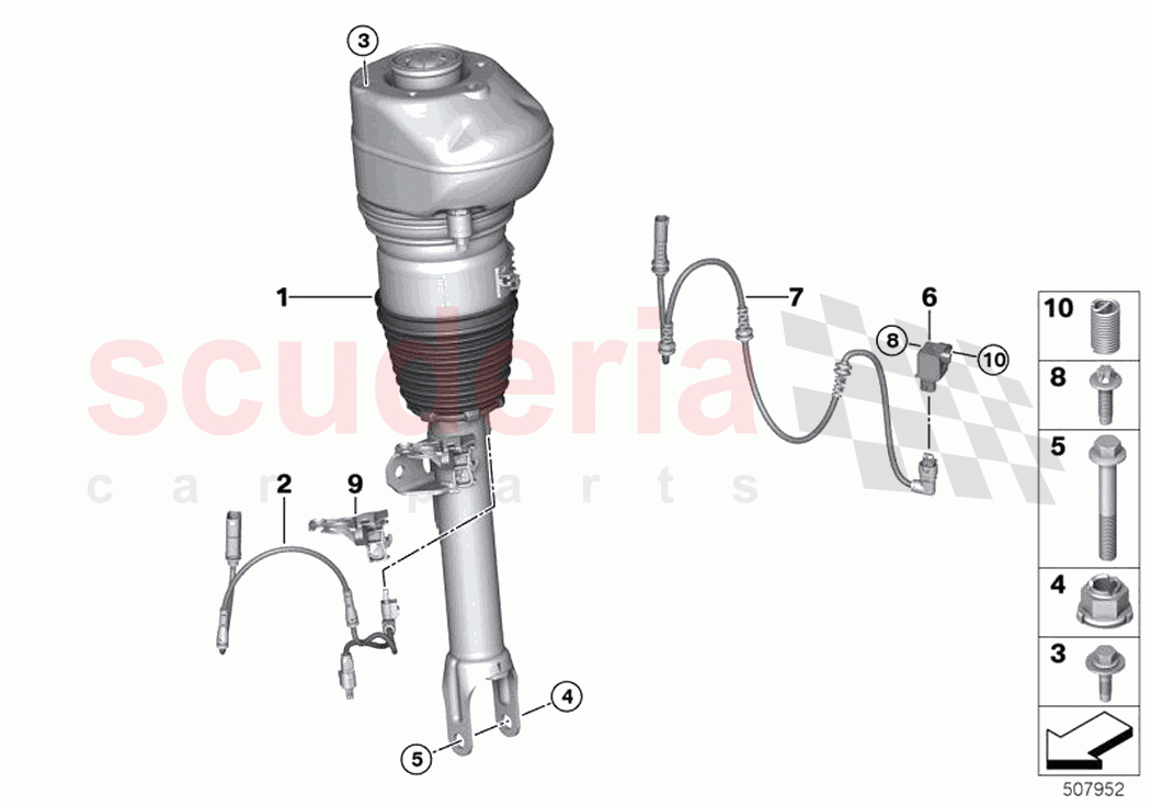 Air spring strut front of Rolls Royce Rolls Royce Phantom RR11(2017-2023)