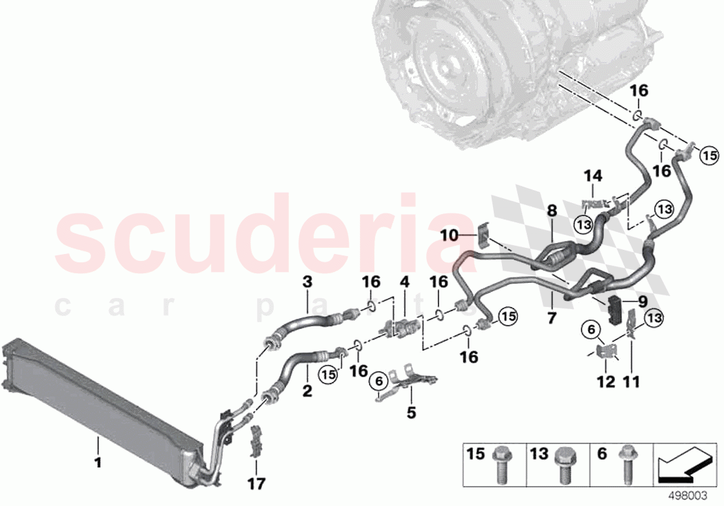Heat exch transmission oil cooler line of Rolls Royce Rolls Royce Phantom RR11(2017-2023)