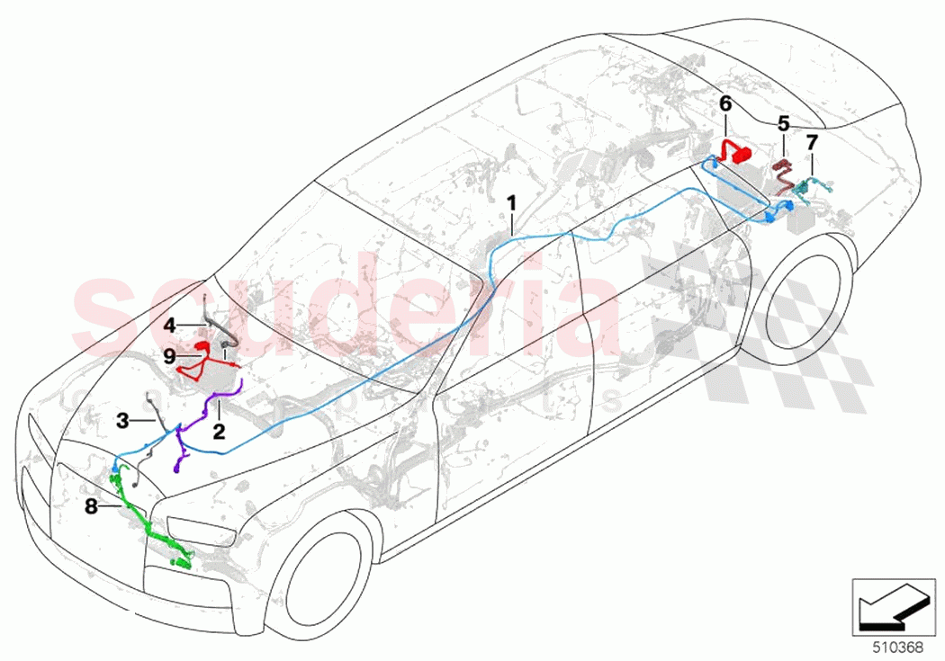 Battery cable earth cable of Rolls Royce Rolls Royce Phantom RR11(2017-2023)