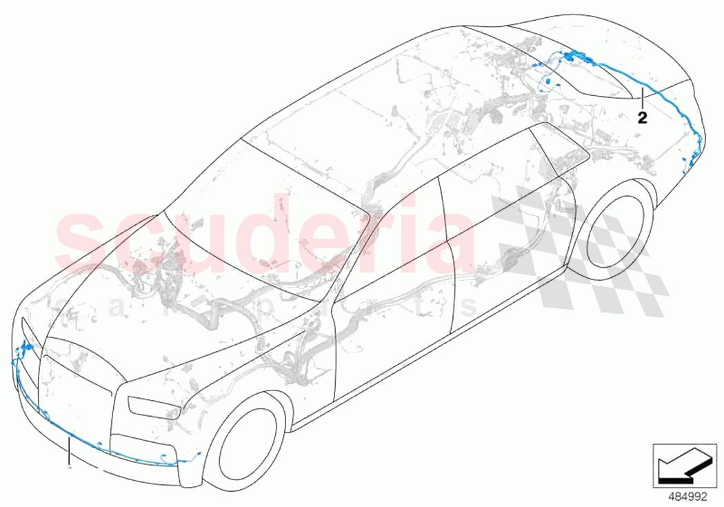 Wiring harnesses bumper front rear of Rolls Royce Rolls Royce Phantom RR11(2017-2023)