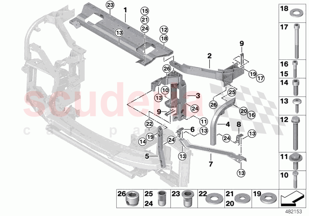 Front panel of Rolls Royce Rolls Royce Phantom RR11(2017-2023)
